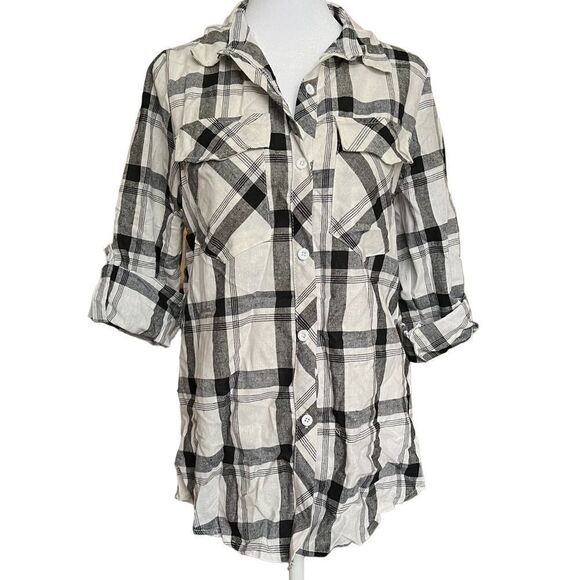 Tops - Black and white flannel